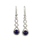 A swirly, unique and elegant pair of sterling silver earrings, carrying a range of gems - Earrings - British D'sire