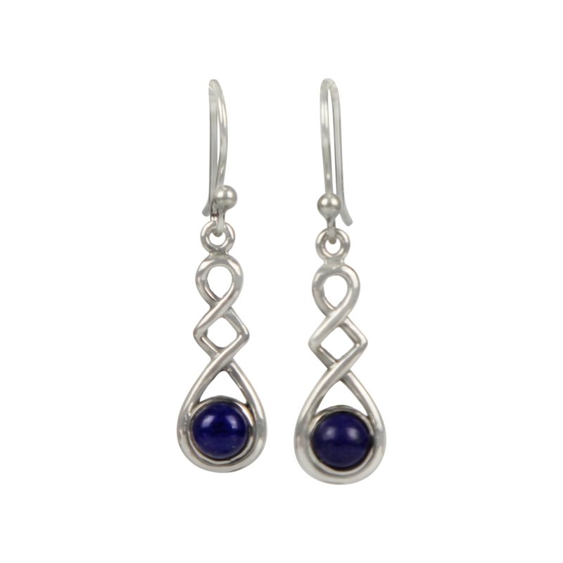 A swirly, unique and elegant pair of sterling silver earrings, carrying a range of gems - Earrings - British D'sire