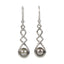 A swirly, unique and elegant pair of sterling silver earrings, carrying a range of gems - Earrings - British D'sire