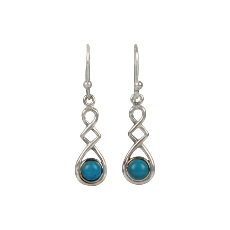 A swirly, unique and elegant pair of sterling silver earrings, carrying a range of gems - Earrings - British D'sire