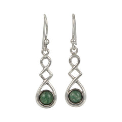 A swirly, unique and elegant pair of sterling silver earrings, carrying a range of gems - Earrings - British D'sire