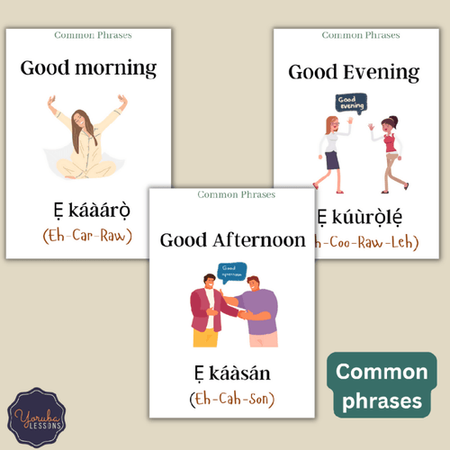 Yoruba Vocabulary Flashcards – Learn Food, Verbs & Household Words | Language Learning for Adults & Kids | 40 Laminated Cards