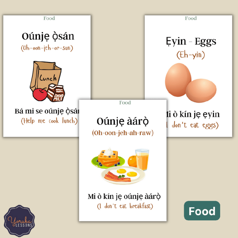 A – Yoruba Flashcards To Learn Vocabulary – Food, Verbs and Things in The House (Physical pack) - Flashcards/Learning Resources - British D'sire