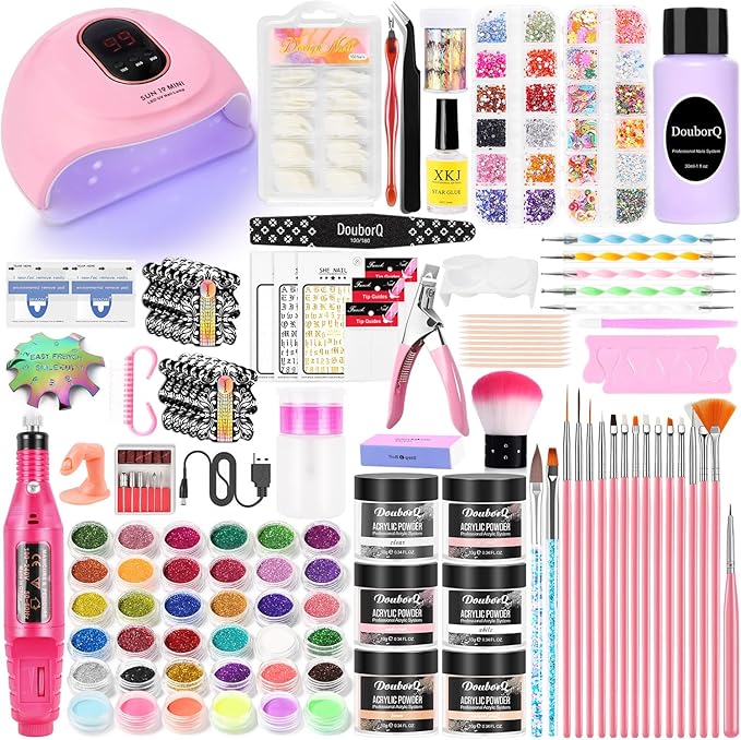 Acrylic Nail Kit With Drill And U V Light Full Nail Kit Set Professional Nail Starter Kit For Beginners Acrylic With Everything - British D'sire