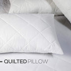 Adam Home Premium Pillows 4 Pack Hotel Quality Firm with Quilted Cover (4 Pillows, Standard) - Filled Pillows for Bed, Stomach and Back Sleeper- Down Alternative -Soft Hollow-Fiber Bed Pillow - British D'sire