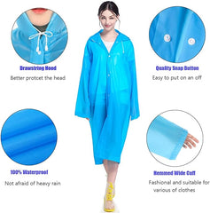 AIDEGER EVA Rain Ponchos for Adults, 2 Pack Reusable Raincoats with Hoods and Sleeves Lightweight Rain Jacket - British D'sire