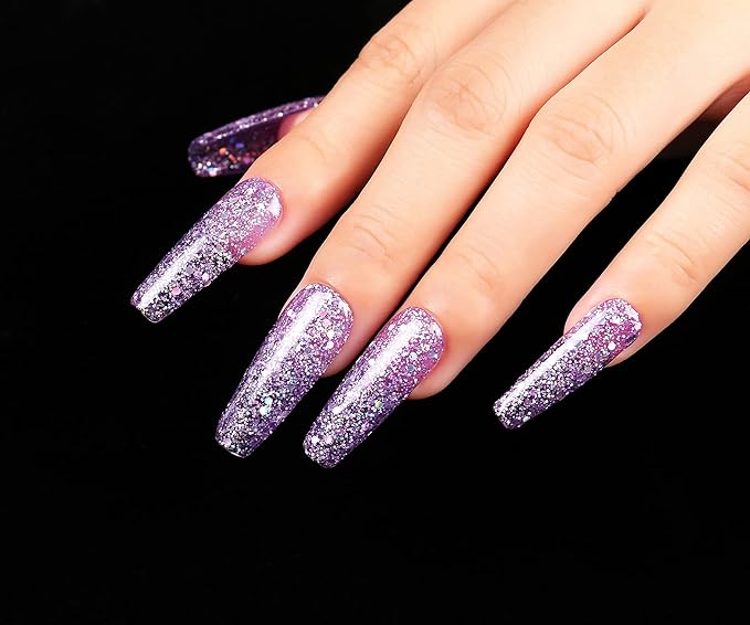 AIMEILI Soak Off UV LED Glitter Gel Nail Polish Multicolour/Mix Colour/Combo Colour Set Of 4pcs X 10ml Secondary image