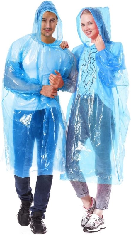 Alfachy Pack of 5 Very Thick & Disposable Rain Poncho for Adults Emergency Waterproof Poncho, Ideal for Festivals, Sightseeing, Camping, Theme Parks and Everyday Commute - Unisex Clothing's - British D'sire