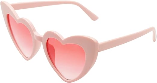 ALLY-MAGIC 70s Vintage Love Heart Sunglasses, Women Cat Eye Ladies Retro Vintage Designer Eyewear - Women's Sunglasses - British D'sire