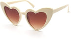 ALLY-MAGIC 70s Vintage Love Heart Sunglasses, Women Cat Eye Ladies Retro Vintage Designer Eyewear - Women's Sunglasses - British D'sire
