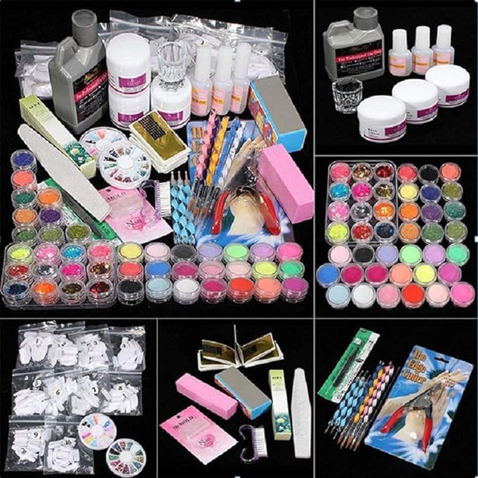 Amaone 3Pcs Crystal Nail Extension Gel Nail Kit,1Pcs Builder Gel,1Pcs Nails Pen,1Set Fake Nail,Nail Art Tips Set Kit（Clear） - British D'sire Main image