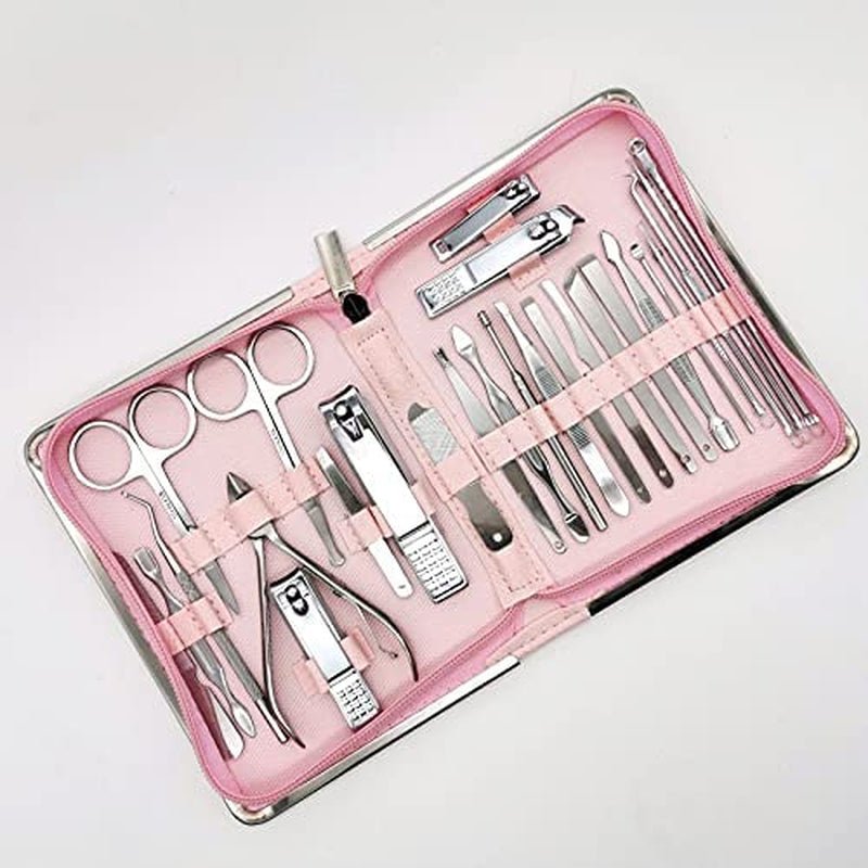 Ancoo Professional Manicure Set,29 Pcs Nail Clippers Pedicure Care Tools for Man & Women, Stainless Steel Grooming Kit with PU Leather Case for Travel & Home - Skin Care Kits & Combos - British D'sire