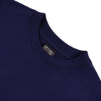 Antonio Falcone 100% Cotton Crew Neck Unbrushed Stonewashed Sweatshirt Navy - Men's Hoodies & Sweatshirts - British D'sire