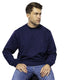 Antonio Falcone 100% Cotton Crew Neck Unbrushed Stonewashed Sweatshirt Navy - Men's Hoodies & Sweatshirts - British D'sire
