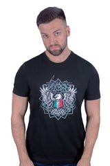 Antonio Falcone Angelo Organic Cotton T-shirt Black - Men's T-Shirts & Shirts - British D'sire