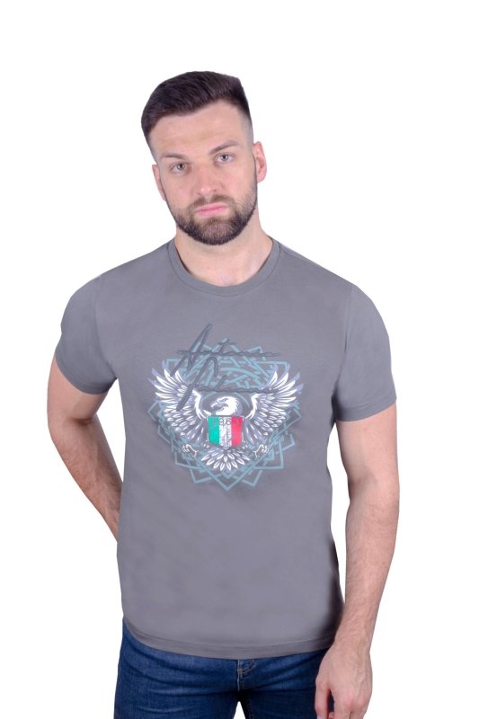 Antonio Falcone Angelo Organic Cotton T-shirt Charcoal - Men's T-Shirts & Shirts - British D'sire