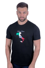 Antonio Falcone Emilio Organic Cotton T-shirt Black - Men's T-Shirts & Shirts - British D'sire