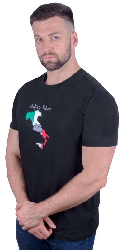 Antonio Falcone Emilio Organic Cotton T-shirt Black - Men's T-Shirts & Shirts - British D'sire
