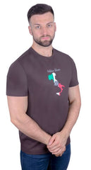 Antonio Falcone Emilio Organic Cotton T-shirt Chocolate - Men's T-Shirts & Shirts - British D'sire