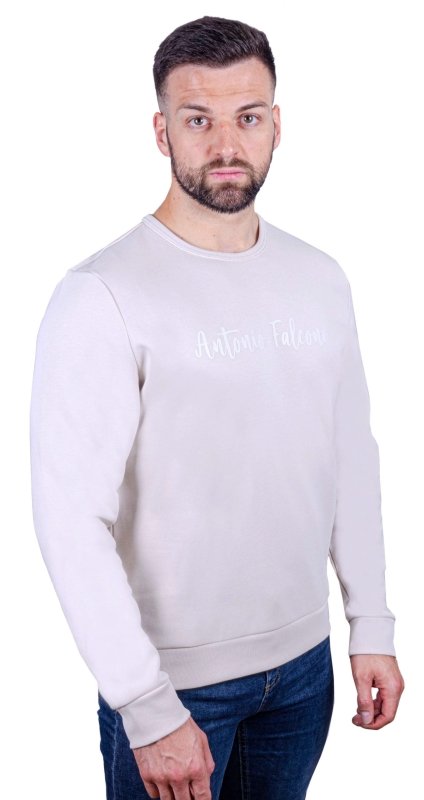 Antonio Falcone Giovanni Sweatshirt Stone - Men's Hoodies & Sweatshirts - British D'sire