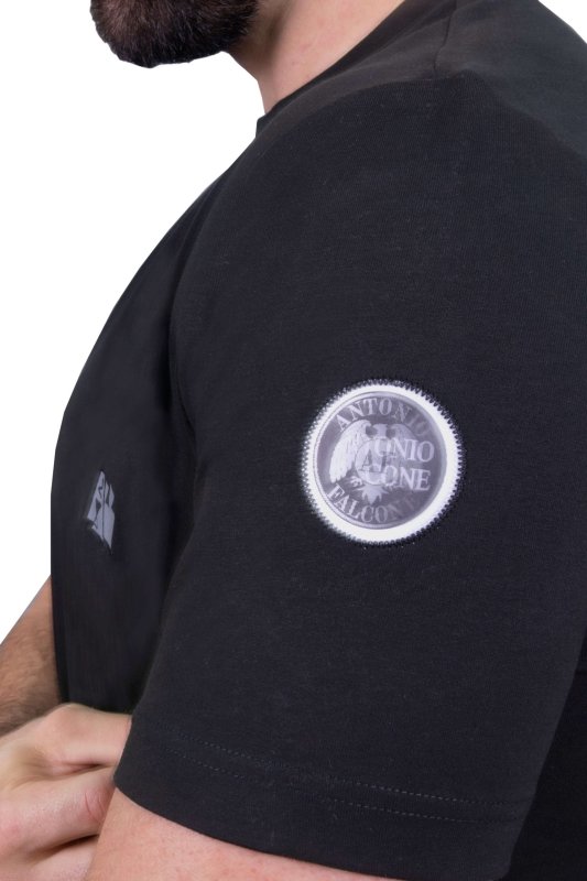 Antonio Falcone Roberto Short Sleeved T-shirt Black - Men's T-Shirts & Shirts - British D'sire