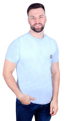 Antonio Falcone Rocco Short Sleeved T-shirt Chambray - Men's T-Shirts & Shirts - British D'sire