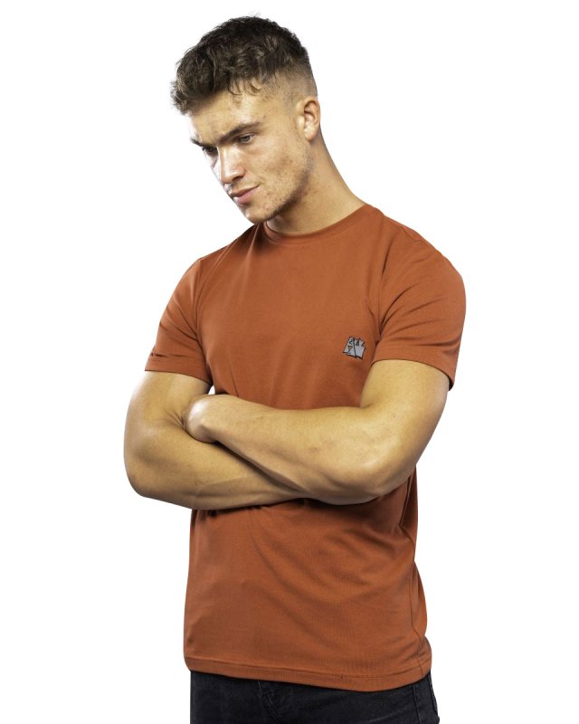 Antonio Falcone Simeone Short Sleeved T-shirt With Crew Neckline Chilli-oil - Men's T-Shirts & Shirts - British D'sire