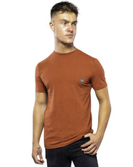 Antonio Falcone Simeone Short Sleeved T-shirt With Crew Neckline Chilli-oil - Men's T-Shirts & Shirts - British D'sire