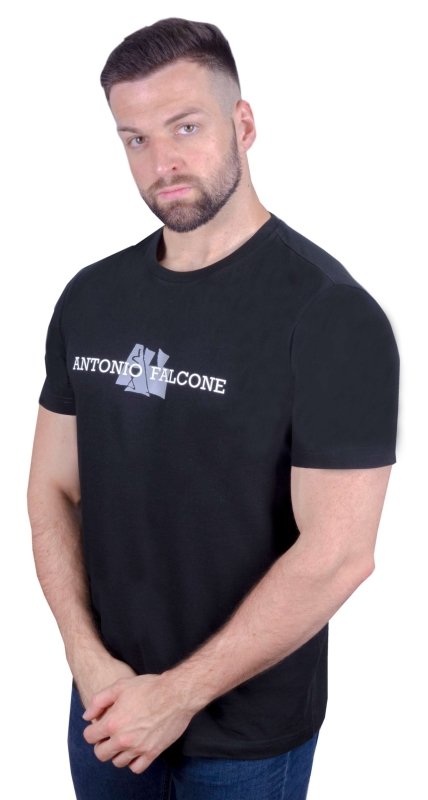 Antonio Falcone Zenden Organic Cotton T-shirt Black - Men's T-Shirts & Shirts - British D'sire