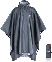 Anyoo Waterproof Rain Poncho Lightweight Hiking Rain Coat Jacket Hooded for Outdoor Activities,One Size - British D'sire