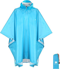 Anyoo Waterproof Rain Poncho Lightweight Hiking Rain Coat Jacket Hooded for Outdoor Activities,One Size - British D'sire