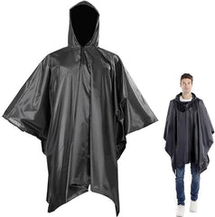 Aolegoo Ponchos Waterproof with Drawstring Hood, 3 in 1 Reusable Adult Raincoat for Hiking Camping Cycling with Emergency Grommet Corners - British D'sire