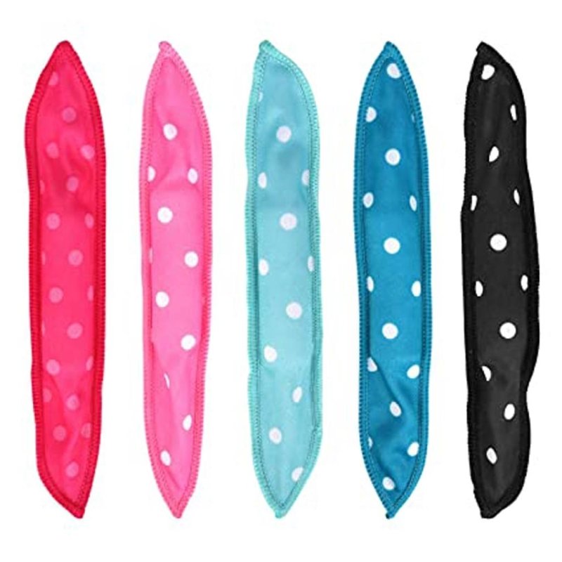 (AP)Ladies 40PC Polka Dot Hair Curling Pear Flower Head Fabric Curling Iron - Hair Care & Styling - British D'sire