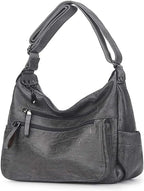 Artwell Fashion Crossbody Bag For Women Shoulder Bag Soft PU Leather Handbags Purses Multi Pocket Hobo Tote Bag (Gray) - British D'sire