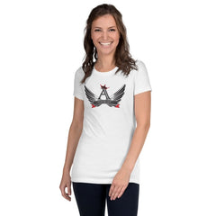 Astonix 2XL WHITE ASTONIX CROWNED LOGO WOMEN'S SLIM FIT TEE - Women's T-Shirts & Shirts - British D'sire