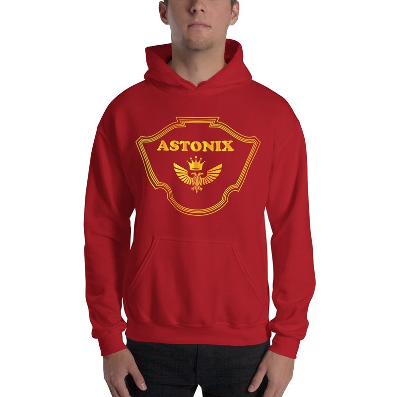 Astonix ASTONIX 18500 HEAVY BLEND HOODED SWEATSHIRT (RED) - Men's Hoodies & Sweatshirts - British D'sire