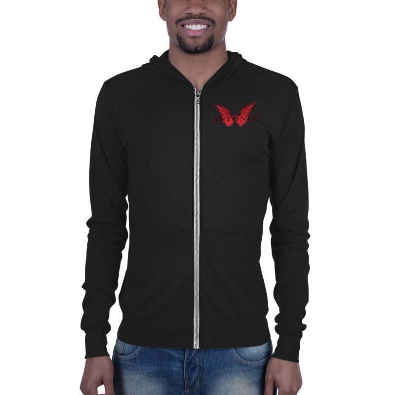 ASTONIX BLACK ATWK 135 3939 UNISEX TRIBLEND LIGHTWEIGHT ZIP-HOODIE - Men Hoodie and Sweatshirts - British D'sire Main image