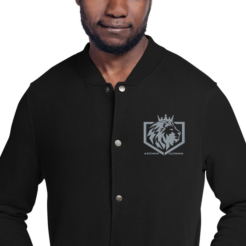Astonix Embroidered  Black Champion Bomber Jacket Secondary image