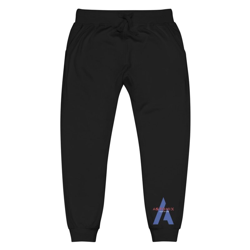 Astonix Black Unisex Fleece Sweatpants | Cotton Heritage M7580 - Men Sweatpants - British D'sire