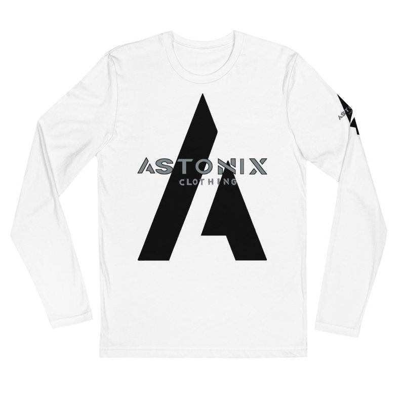 ASTONIX LONG SLEEVE WHITE FITTED T- SHIRT (M3601) - Men T-Shirt - British D'sire