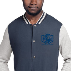 Astonix Navy Blue/Oxford Grey Champion Bomber Jacket - Men's Hoodies & Sweatshirts - British D'sire