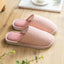 Autumn Winter House Slippers Striped Linen Non-Slip Soft Underside Cotton Slippers, Size: 36-37(Red) - Autumn Winter House Slippers - British D'sire