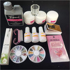 AYily Nail Art Set,Manicure Nail Art Kit,42 Acrylic Powder Liquid Brush,UV Gel Nail Tips,Nail Tools Supplies Crystal Nail Glitter Set Full Set of Home Starter Sets (1) - British D'sire