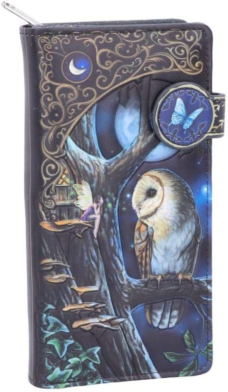 B4864P9 Lisa Parker Fairy and Owl Purse 18.5Cm, PU, Black, One Size - Women's Wallets - British D'sire