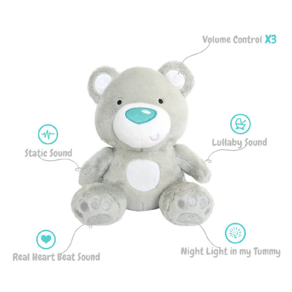 Baby Sleep Aid, with Automatic Cry Sensor & Night Light - Honey Bear (Silver) - Stuffed & Plush Animals - British D'sire