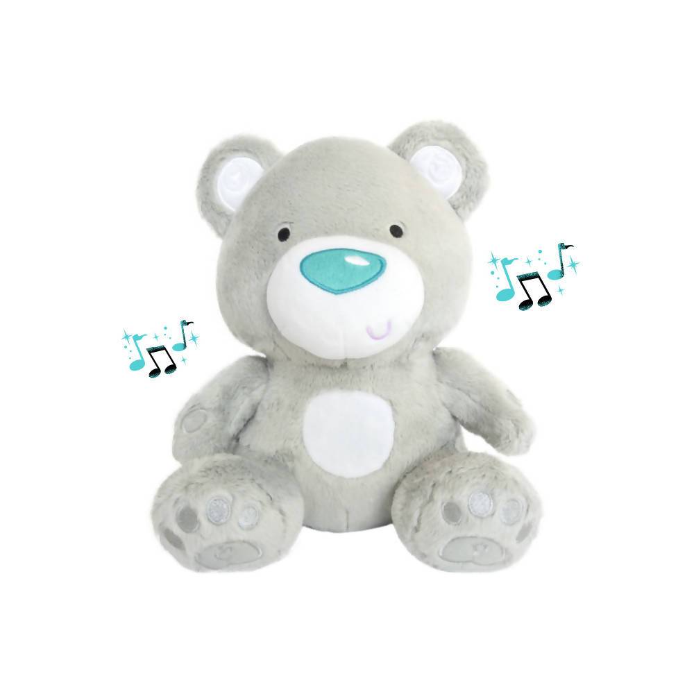 Baby Sleep Aid, with Automatic Cry Sensor & Night Light - Honey Bear (Silver) - Stuffed & Plush Animals - British D'sire
