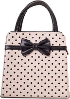Banned Carla Retro Bag 50S Rockabilly Polka Faux Leather Top Handle Handbag - Totes & Shoulder Bags - British D'sire