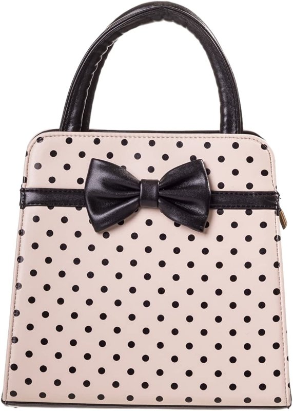 Banned Carla Retro Bag 50S Rockabilly Polka Faux Leather Top Handle Handbag - Totes & Shoulder Bags - British D'sire
