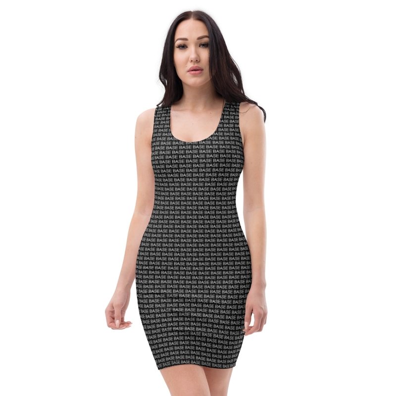 Base Apparel Monogram Bodycon Dress - Black - Dresses - British D'sire