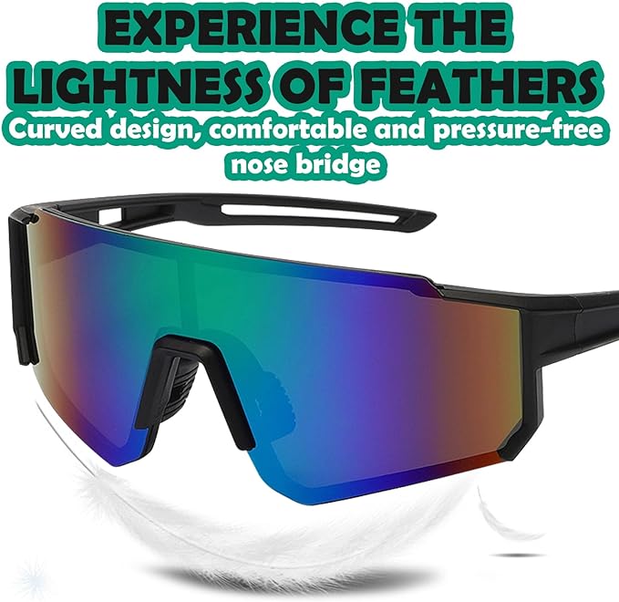 BDSHUNBF 2 Pcs Cycling Glasses, Sports Polarized Sunglasses, Polarized Cycling Sunglasses for Men Women, UV400 Protection Polarised Sun Glasses Ski Goggles Outdoor Bicycle Motorbike Driving Fishing Secondary image